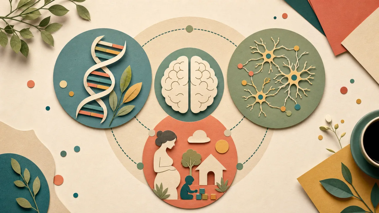 Causes du TDAH : génétique, cerveau et facteurs environnementaux reliés autour du développement neurobiologique