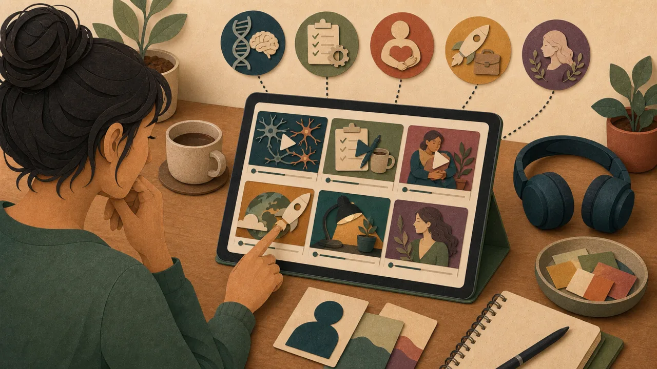 Chaînes YouTube TDAH : choisir une ressource selon son profil, diagnostic récent, science, stratégies ou entrepreneuriat